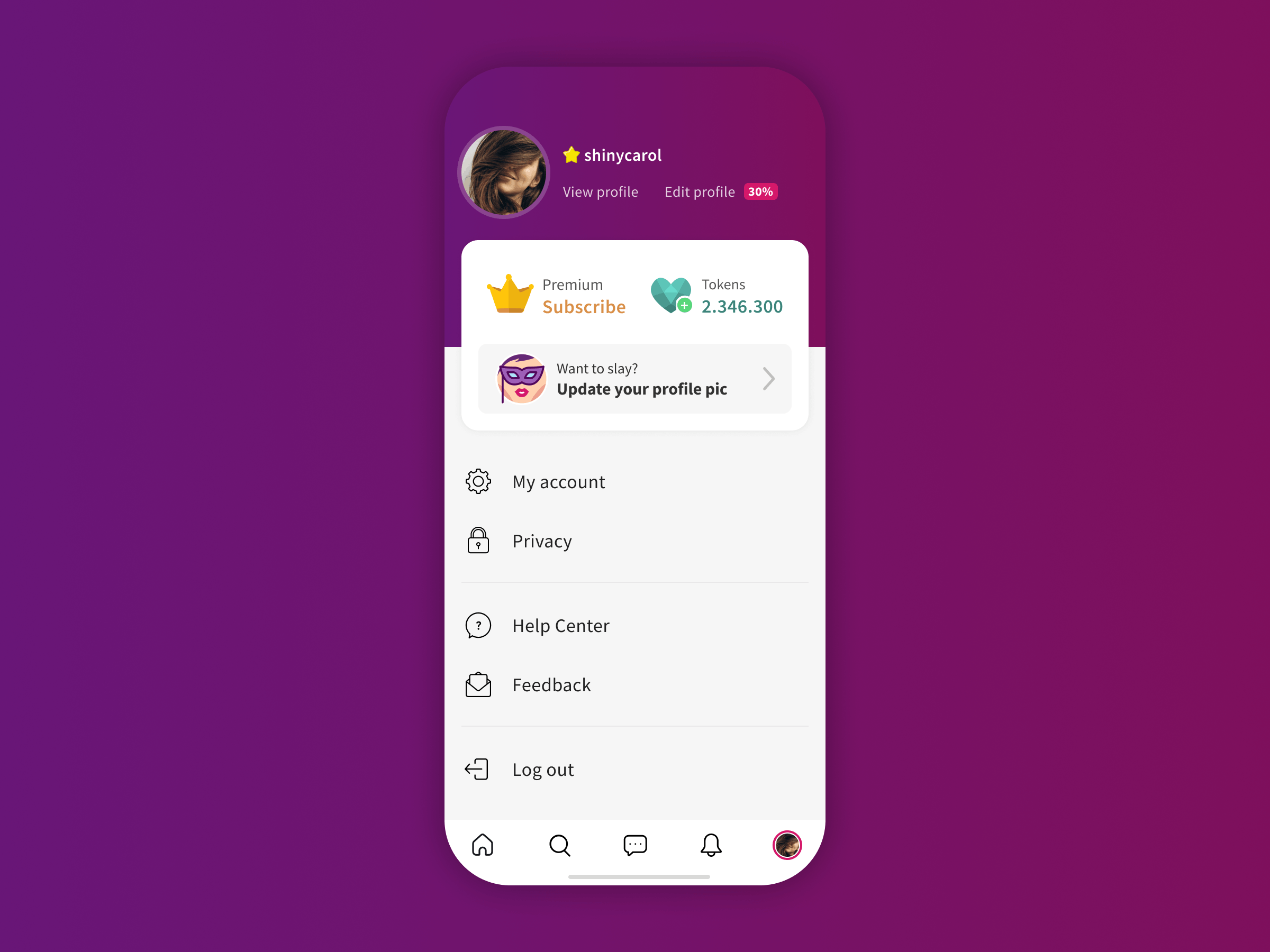 Image showcasing the new profile page