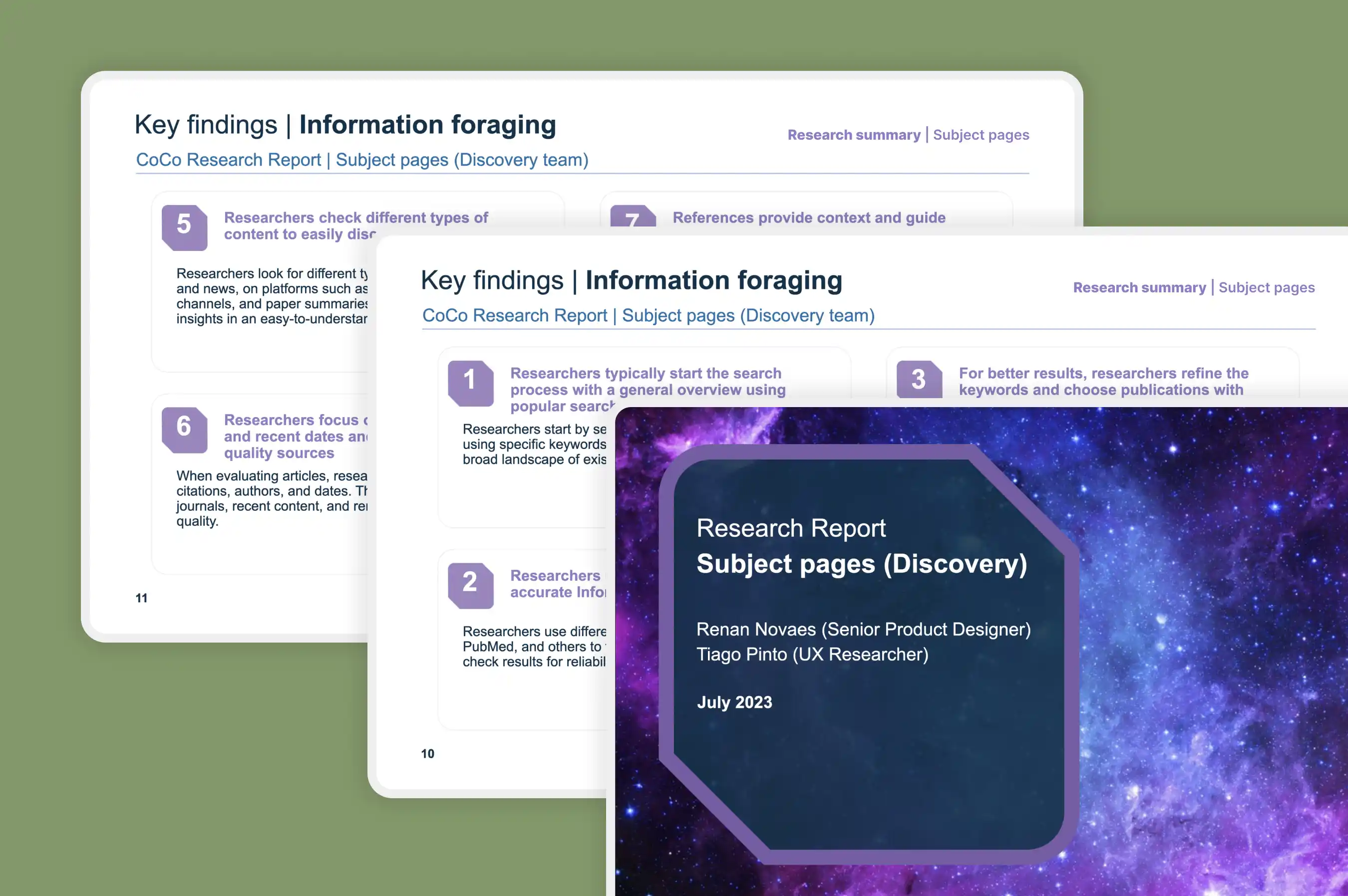 Image of a report with research insights