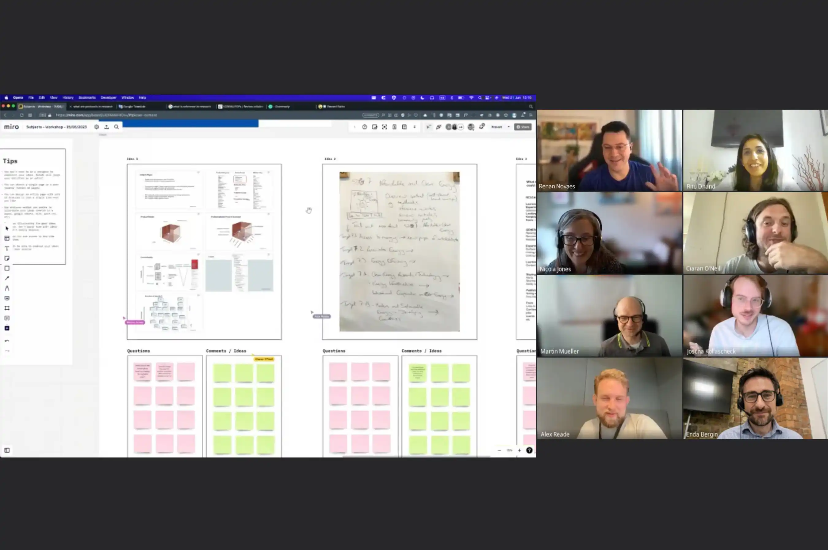 Image of a workshop session between Renan and stakeholders